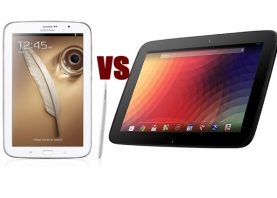 galaxy note 8 0 vs nexus 10 Top 5 Android Based Tablets Right Now   April 2013